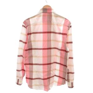 Salvatore Ferragamo チェックシャツ 長袖 L ピンク 白 ホワイト ベージュ /YJ ECD001