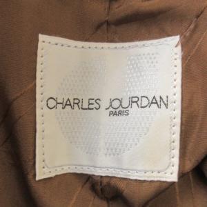 CHARLES JOURDAN レザースカート 40 茶 ブラウン タイトシルエット /AO40 ECD001