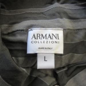 ARMANI COLLEZIONI ポロシャツ フライス シアー L グレー ストライプ柄 ポロ襟 半袖 /CK29 ECD001