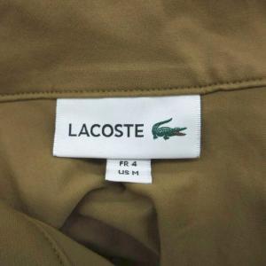 LACOSTE シャツ 半袖 M ベージュ ロゴ刺繍 /SM21 ECD001