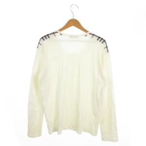 BURBERRY BLACK LABEL Tシャツ 3 白 アイボリー チェック柄 ラウンドネック 長袖 /MN29 ECD001