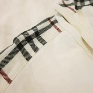 BURBERRY BLACK LABEL Tシャツ 3 白 アイボリー チェック柄 ラウンドネック 長袖 /MN29 ECD001