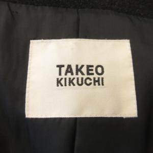 TAKEO KIKUCHI ステンカラーコート 3 黒 ブラック 無地 レギュラーカラー 長袖 /MN17 ECD001