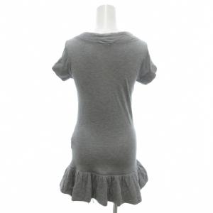 RED VALENTINO REDVALENTINO 美品 カットワンピース  グレー 半袖 リボン飾り 裾フリル ミニ丈 /HW ECD001