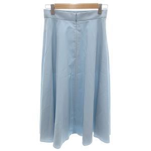 René スカート ペチコート付き 36 水色 ライトブルー フレア 膝下丈 /HW ECD001