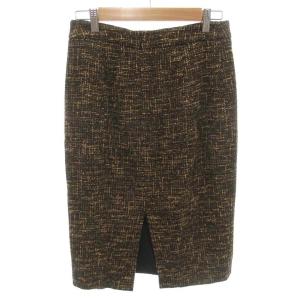 RED VALENTINO REDVALENTINO 美品 タイトスカート ウール 40 茶 ブラウン ミックスツイード柄  膝丈 /HW ECD001