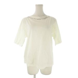 半袖Tシャツ ラウンドネック ラインストーン ロゴ 38 白 ホワイト /CK47 ECD001