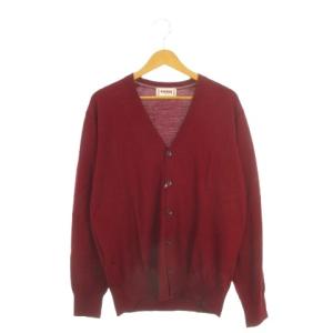 SPORTSWEAR ニットカーディガン Vネック 長袖 L 赤 ボルドー /AH25 ECD001