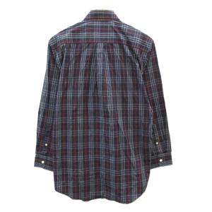 BURBERRY LONDON カジュアルシャツ M 紺 ネイビー チェック柄 ボタンダウン 長袖 /YS1 ECD001