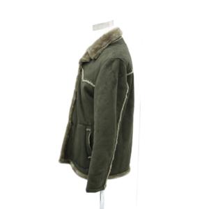 KANSAI JEANS フェイクムートンコート ミドル丈 LL カーキ /SM72 ECD001