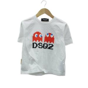 × PAC-MAN Tシャツ カットソー 半袖 ラウンドネック プリント ロゴ XL 白 ホワイト /SM10