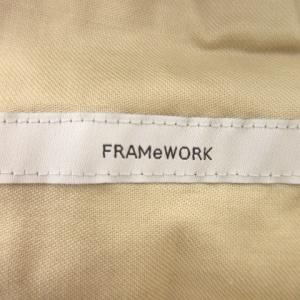 Framework イージーパンツ ワイド 34 ベージュ 無地 ウエストゴム 長丈 /AO14 ECC001