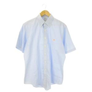 346 ボタンダウンシャツ ワイシャツ 半袖 L 青 ブルー /CK44 ECD001