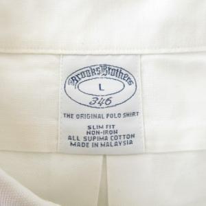 Brooks Brothers 346 ボタンダウンシャツ ワイシャツ 半袖 L 白 ホワイト /CK43 ECD001