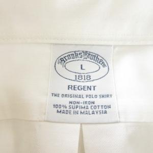 Brooks Brothers 1818 ボタンダウンシャツ ワイシャツ 半袖 L 白 ホワイト /CK42 ECD001