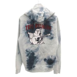 ジップアップパーカー フーディ タイダイ柄 バックプリント L ライトブルー 紺 ネイビー /YJ ECD001