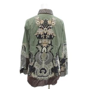 ETRO シャツ 黄緑 長袖 総柄 レギュラーカラー 花柄 /HW ECD001