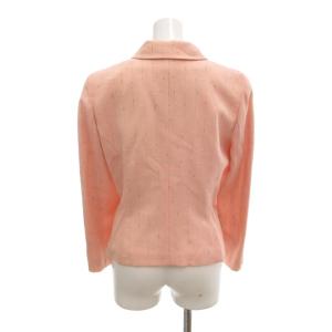 FOXEY BOUTIQUE ジャケット 40 シングル ツイード 格子柄 レギュラーカラー ピンク /NU ECD001