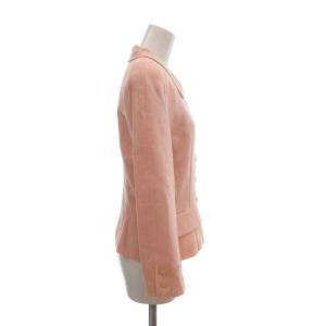 FOXEY BOUTIQUE ジャケット 40 シングル ツイード 格子柄 レギュラーカラー ピンク /NU ECD001