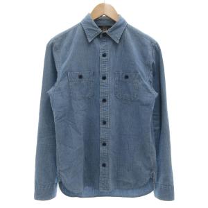 ラルフローレン RALPH LAUREN シャンブレーシャツ 長袖 カジュアル ストライプ XS インディゴブルー