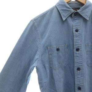 RRL ラルフローレン RALPH LAUREN シャンブレーシャツ 長袖 カジュアル ストライプ XS インディゴブルー