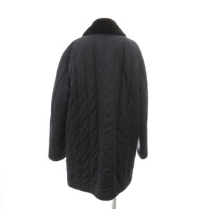 burberrys キルティングコートフェイクファー付き 40 ネイビー