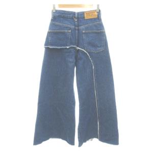DIESEL 美品 デニム ジーンズ パンツ ワイド 切りっぱなし アシンメトリー 23 インディゴブルー /MG ECD001