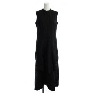 ワンピース 38 黒 スタンドカラー ノースリーブ 無地 /DU GY58