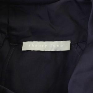 theory luxe ワンピース ひざ丈 絹 シルク 38 紺 ネイビー ボトルネック ドルマンスリーブ 七分袖 /LP GY58