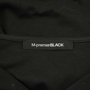 M-Premier BLACK ブラウス カットソー 38 黒 ブラック 無地 Vネック ボリュームスリーブ 七分袖 /LP GY58