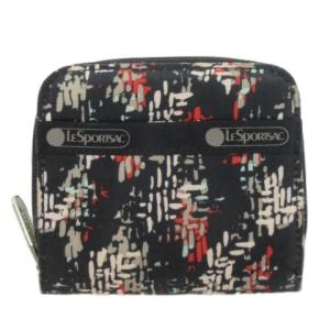 財布 黒 ブラック 抽象柄 ジップ開閉 ロゴ入り /CK58 GY58