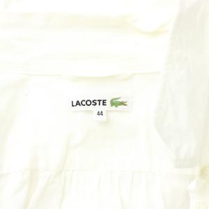 LACOSTE シャツ ブラウス 44 白 ホワイト 長袖 レギュラーカラー ロゴ刺繍 /GG GY59