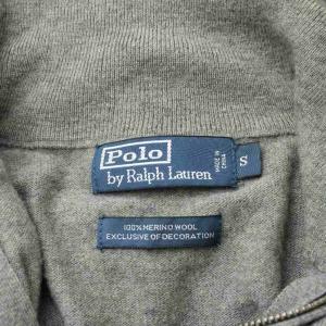 Polo by Ralph Lauren ニット カットソー ウール S グレー 無地 ハーフジップ 長袖 /GG GY59