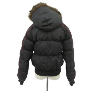 DKNY ダウンジャケット ショート丈 XS 黒 ブラック ファー付きフード /MA6 ECC001