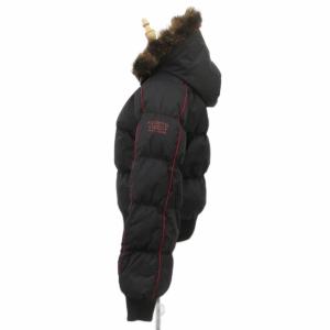 DKNY ダウンジャケット ショート丈 XS 黒 ブラック ファー付きフード /MA6 ECC001
