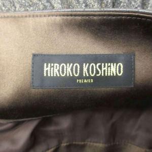 HIROKO KOSHINO プリーツスカート マキシ丈 ロング丈 40 グレー 異素材 /SM52 ECC001
