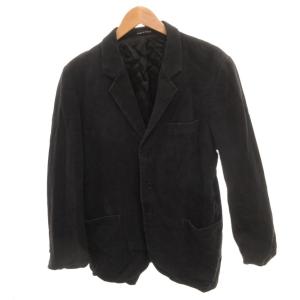美品 テーラードジャケット 52 黒 ブラック シングル 3B パッチポケット  053391 /HW