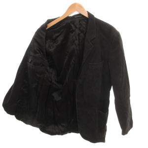 Agnes b. homme 美品 テーラードジャケット 52 黒 ブラック シングル 3B パッチポケット  053391 /HW