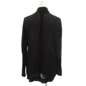 MOSCHINO 美品 ブラウス 1 黒 ブラック 結び目デザイン 長袖 シアー /HW ECC001