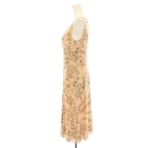 BURBERRY LONDON ワンピース ノースリーブ ひざ丈 花柄 プリント 絹 シルク 38 ピンク FMA68-302-12 ECC001