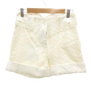 ハーフパンツ ショーツ 36 総レース 花がら 白 ホワイト /JS ECC001
