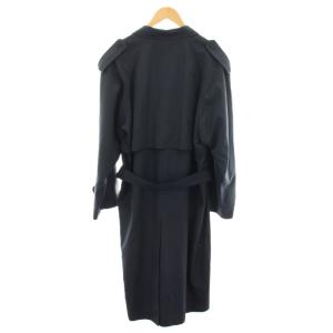 LANVIN パリス PARIS トレンチコート アウター ロング ベルト 絹 シルク ヴィンテージ H48-25 紺