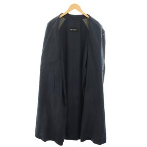 LANVIN パリス PARIS トレンチコート アウター ロング ベルト 絹 シルク ヴィンテージ H48-25 紺