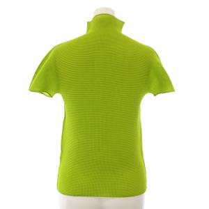 me ISSEY MIYAKE カットソー 半袖 ハイネック 黄緑 グリーン MI03FK255 /TK ECC001