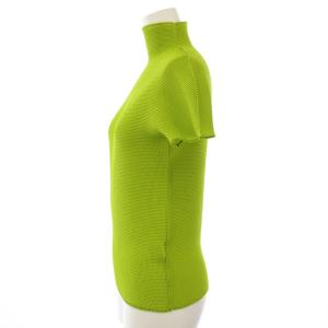 me ISSEY MIYAKE カットソー 半袖 ハイネック 黄緑 グリーン MI03FK255 /TK ECC001