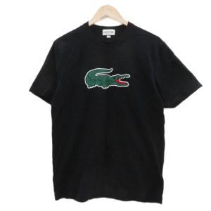 Tシャツ カットソー 4 黒 ブラック 半袖 ラウンドネック ロゴ /YS24 ECD001