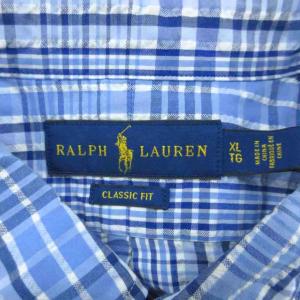 RALPH LAUREN カジュアルシャツ 半袖 チェック柄 XL マルチカラー 青 ブルー /HO40 ECD001
