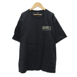 AVIREX Tシャツ カットソー L 黒 ブラック バックプリント 半袖 /SM22 ECD001