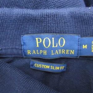 POLO RALPH LAUREN ポロシャツ 半袖 M 紺 ネイビー ビッグポニー ロゴ刺? /MA17 ECD001