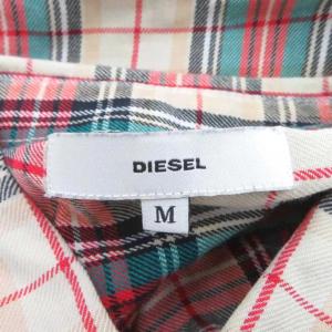 DIESEL カジュアルシャツ M 赤 レッド 長袖 ボタンダウン タータンチェック柄 /YS52 ECD001